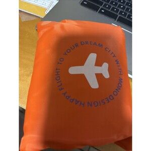 HF Happy Flight Folding Bag Fits Over Luggage Handles Orange  32L  New